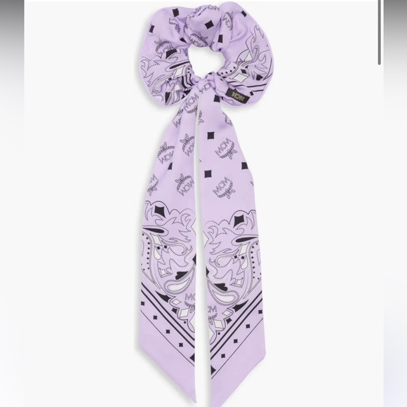 MCM Accessories - NWT in Box MCM Purple Rose Bandanna Silk & Cotton Scrunchie